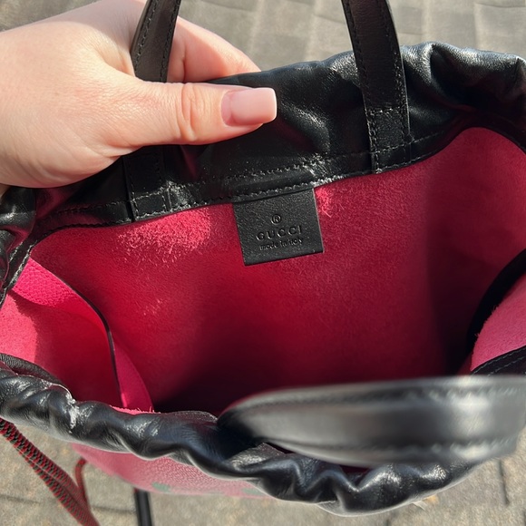 Gucci Drawstring backpack PINK💕 - Picture 3 of 13